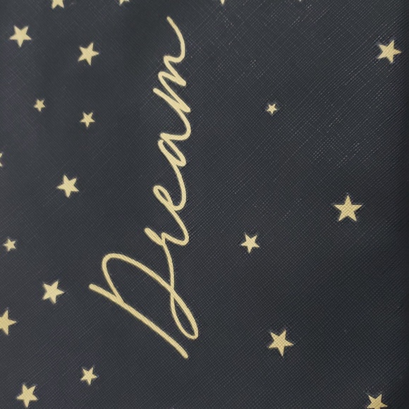 Ruby + Cash Black Pouch with Gold Stars Dream Text - Picture 2 of 6